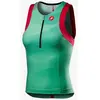 Top Castelli Free Tri Rosso Corsa sans manches vert rouge femme - S
