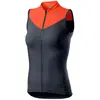 Maillot Castelli Solaris sans manches bleu foncé rose-orange femme - S