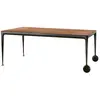 MAGIS table avec roues BIG WILL 200 x 105 cm (Noyer américain et noir ...