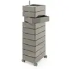MAGIS 360° meuble avec 10 tiroirs (Gris clair - ABS poli / Aluminium)