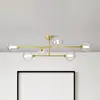 miloox by Sforzin Plafonnier Dom, 6 lampes, transparent/doré, verre