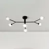 miloox by Sforzin Plafonnier Cosmo, 6 lampes, noir/clair, verre