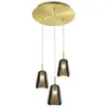 miloox by Sforzin Suspension X-Ray bronze/doré 3 lampes rondes verre