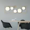 miloox by Sforzin Applique Buble, dorée, 5 abat-jour verre opale