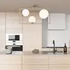 miloox by Sforzin Plafonnier Buble, doré, 3 abat-jour en verre opale
