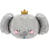 BALLON ALUMINIUM ÉLÉPHANTEAU DORT 69X44CM GRIS