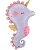 Non communiqué ballon aluminium hippocampe magique 52x90cm lilas - générique g72196-p
