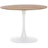 HELLIN Table à manger ronde tulipe en métal blanc l100 - blossom