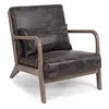 Hellin Fauteuil avec accoudoirs en lin matelassé marron