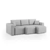 Divani.store Morfeo Divano con 3 sedute estraibili in morbido tessuto impermeabile T02 245 cm grigio chiaro