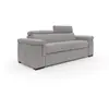 Divani.store Giunone Canapé convertible avec matelas de 18 cm et têtières inclinables en tissu imperméable T02 220 cm (mat. 140x297) gris clair