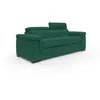 Divani.store Giunone Canapé convertible avec matelas de 18 cm et têtières inclinables en tissu imperméable T02 220 cm (mat. 140x297) vert