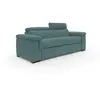 Divani.store Giunone Canapé convertible avec matelas de 18 cm et têtières inclinables en tissu imperméable T02 220 cm (mat. 140x297) bleu canard