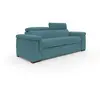 Divani.store Giunone Canapé convertible avec matelas de 18 cm et têtières inclinables en tissu imperméable T02 220 cm (mat. 140x297) bleu ciel