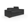 Divani.store Giunone Canapé convertible matelas H18 cm en tissu imperméable T02 200 cm (mat.120x197) noir