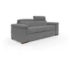 Divani.store Giunone Canapé convertible avec matelas de 18 cm et têtières inclinables en tissu imperméable T02 220 cm (mat. 140x297) gris