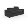 Divani.store Giunone Canapé convertible avec matelas de 18 cm et têtières inclinables en tissu imperméable T02 240 cm (mat. 160x297) noir