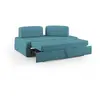 Divani.store Liberty - Canapé avec pouf extractible 160 cm - Bleu ciel