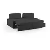 Divani.store Liberty Canapé avec pouf extractible 160 cm - Noir