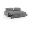 Divani.store Liberty Canapé avec pouf extractible - Gris