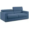 Divani.store Dylan Canapé avec Pouf Extractible 158 cm - Bleu