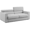 Divani.store Dylan - Canapé avec pouf extractible 158 cm - Gris