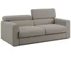 Divani.store Dylan Canapé avec pouf extractible en tissu effet coton imperméable T13 188 cm taupe