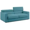 Divani.store Dylan Canapé avec pouf - 188 cm Bleu