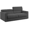 Divani.store Dylan Canapé avec pouf extractible 188 cm - Anthracite