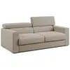 Divani.store Dylan Canapé avec pouf extractible en tissu effet coton imperméable T13 188 cm beige