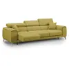 Divani.store Fusion Canapé avec 3 assises coulissantes en tissu doux antitache T05 260 cm jaune