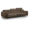 Divani.store Fusion Canapé avec 3 assises coulissantes en tissu doux antitache T05 260 cm brun