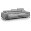 Divani.store Fusion Canapé avec 3 assises coulissantes en tissu doux antitache T05 260 cm gris
