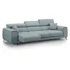Divani.store Fusion Canapé avec 3 assises coulissantes en tissu doux antitache T05 260 cm bleu pastel