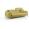 Divani.store Fusion Canapé avec assises coulissantes en tissu doux antitache T05 215 cm jaune