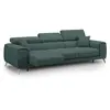 Divani.store Fusion Canapé avec 3 assises coulissantes en tissu doux antitache T05 260 cm vert