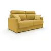 Divani.store Margot Canapé lit convertible au dossier haut et moelleux en tissu doux imperméable T02 176 cm (mat. 140x197) jaune