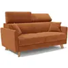 Divani.store Canapé convertible avec têtières réglables 200 cm orange