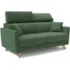 Divani.store Francy Canapé lit avec têtières réglables 200 cm (mat. 160x197) Vert