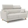 Divani.store Francy Canapé lit avec têtières réglables 200 cm (mat. 160x197) Blanc