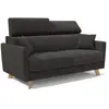 Divani.store Francy Canapé lit avec têtières réglables 180 cm (mat. 140x197) Noir
