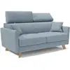 Divani.store Canapé convertible avec têtières réglables 200 cm bleu