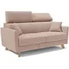 Divani.store Canapé convertible avec têtières réglables 200 cm rose