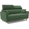 Divani.store Francy Canapé lit avec têtières réglables 160 cm (mat. 120x197) Vert