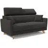 Divani.store Canapé convertible avec têtières réglables 160 cm noir