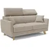 Divani.store Francy Canapé lit avec têtières réglables 180 cm (mat. 140x197) Beige