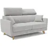 Divani.store Francy Canapé lit avec têtières réglables 180 cm (mat. 140x197) Gris