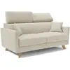 Divani.store Francy Canapé lit avec têtières réglables 160 cm (mat. 120x197) Blanc