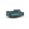 Divani.store Caravaggio Canapé avec assises coulissantes en tissu doux imperméable T02 169 cm Bleu Canard