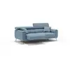 Divani.store Caravaggio Canapé avec assises coulissantes en tissu doux imperméable T02 199 cm Bleu Pastel